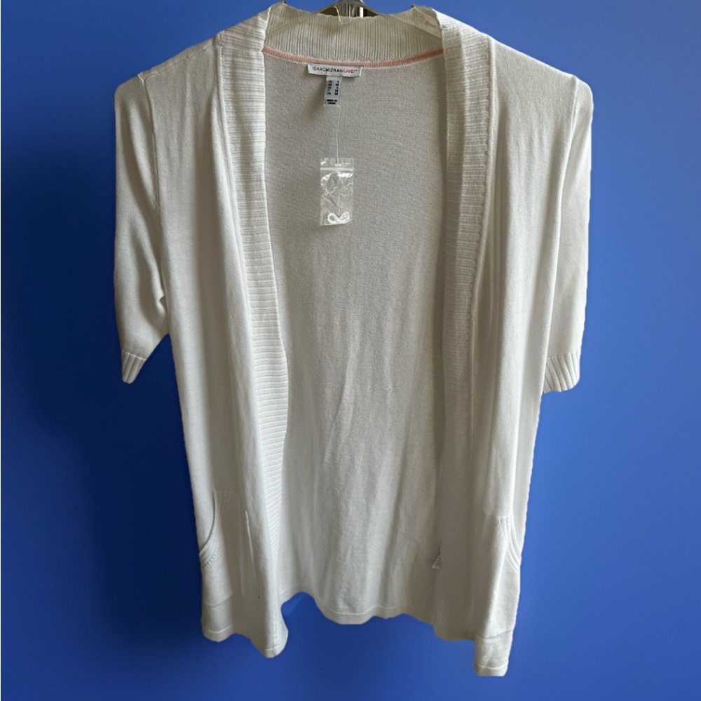 Isaac Mizrahi Creamy white Open-Front Cardigan